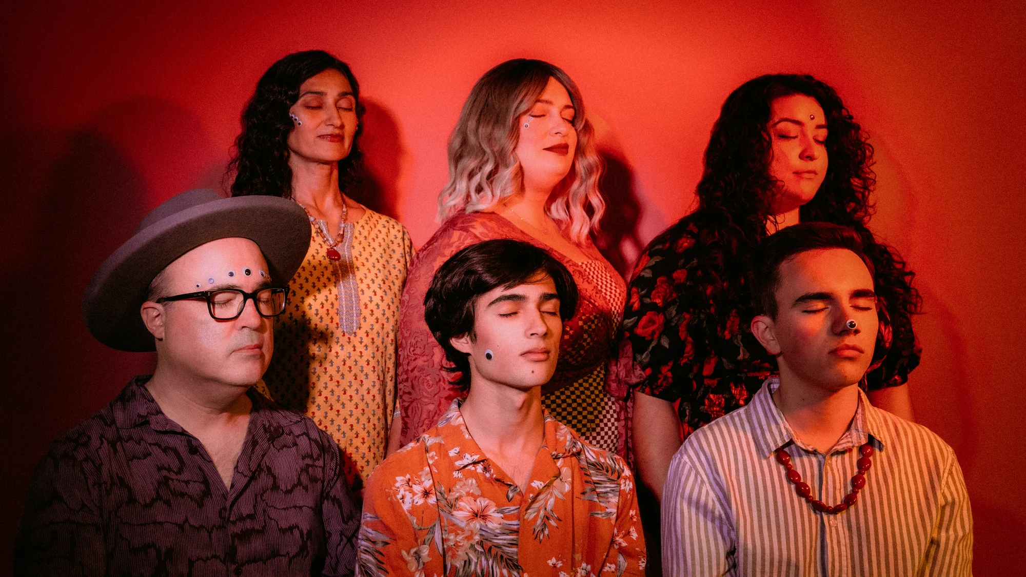 All six members of Second Paloma in a full-band promotional portrait